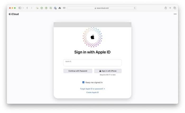 iCloud Sign In